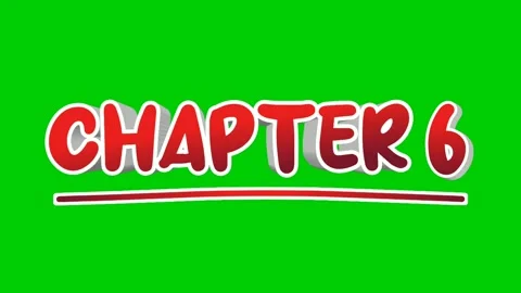 Chapter 6 six text Animation motion graphics pop up on green screen Video stock 274558000