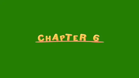 Chapter 6 Wobbly gold yellow text Animation pop up effect on a green Stock Footage 265458522