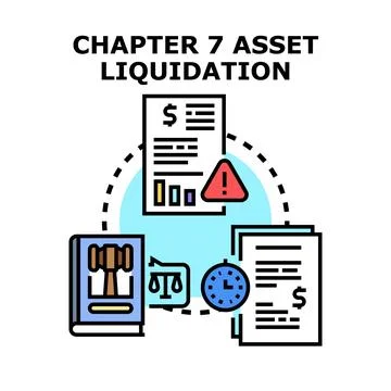 Chapter 7 asset liquidation process icon concept Stock Illustration