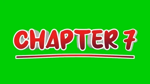 Chapter 7 seven text Animation motion graphics pop up on green screen Video stock 274557993