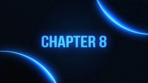 Chapter 8 Futuristic Glowing Text with Blue Energy Circles Stock Footage 342845880