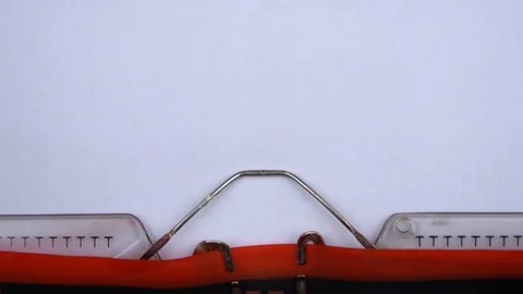 Chapter 8 - phrase printed on an old typewriter in red letters, close up. Stock Footage 126510125