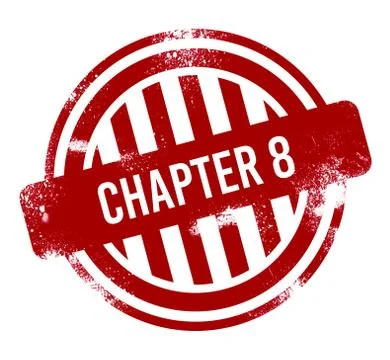 Chapter 8 - red grunge button, stamp 스톡 일러스트