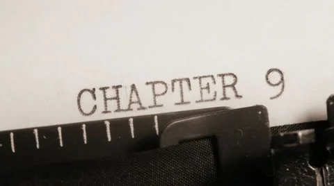 CHAPTER 9 to 10. Writing of the book on typewriter. Stock Footage 10823209