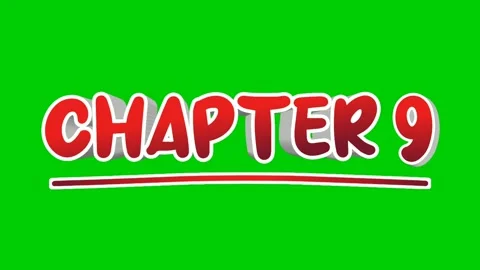 Chapter 9 nine text Animation motion graphics pop up on green screen Video stock 274557727