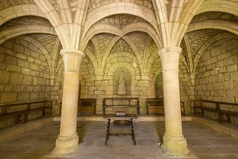 Chapter house chapter house, Monastery of Santa María la Real de Iranzu, 1.. Stock Photos