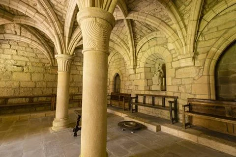 Chapter house chapter house, Monastery of Santa María la Real de Iranzu, 1.. Stock Photos