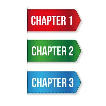 Chapter One, Two, Three vector Stock Illustration
