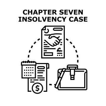Chapter seven insolvency case concept for business bankruptcy Stock Illustration