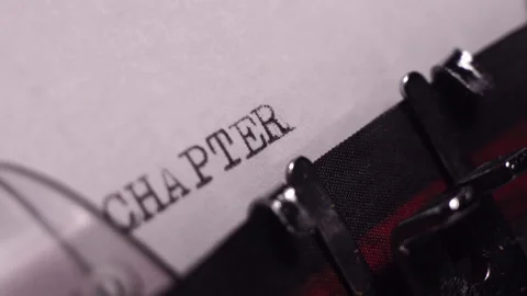 Chapter Three, Typing in Vintage Typewriter, Writing a Book or Novel Macro Stock Footage 259165977