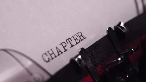 Chapter Two, Typing in Vintage Typewriter, Writing a Book or Novel, Macro Stock Footage 257671808
