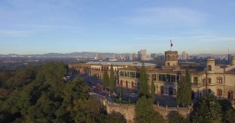 Chapultepec Castle Drone Orbit. Video stock 126047908