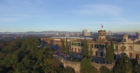 Chapultepec Castle Drone Orbit. Stock Footage 126048561