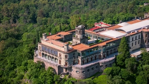 Chapultepec Castle Timelapse Drone View in Mexico City Stock Footage 314688948