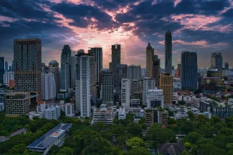 Char Rooftop Sunset Stock Photos