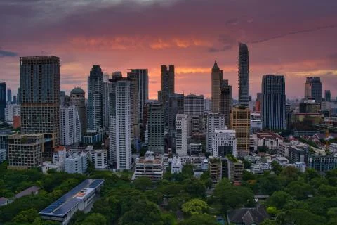 Char Rooftop Sunset Stock Photos