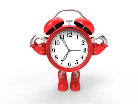 Character alarm clock Stock Illustration