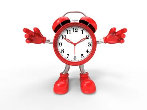 Character alarm clock Stock Illustration