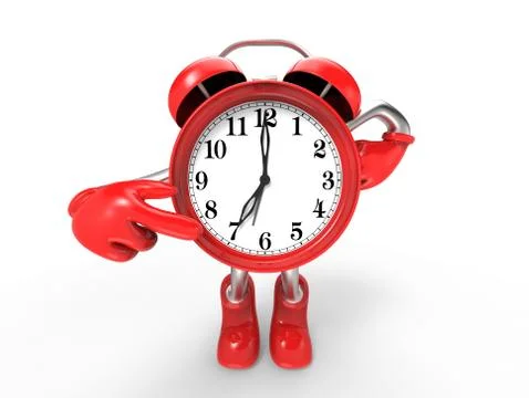 Character alarm clock Stock Illustration