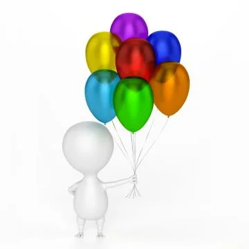 Character And Balloons Stock Illustration