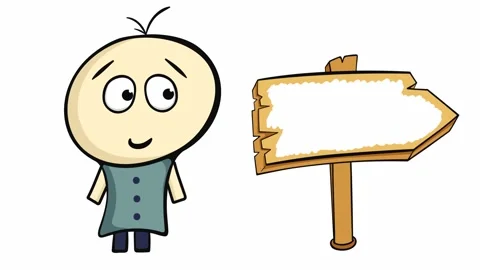 Character and empty sign Stock Footage 98933184