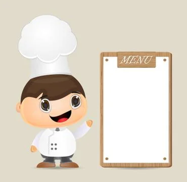 Character and menu banner Stock Illustration