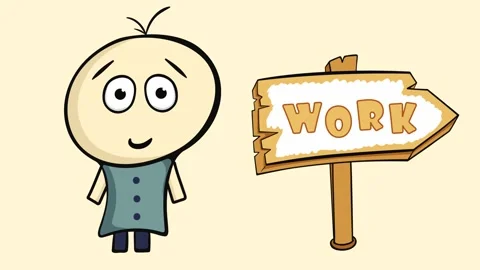 Character and work sign Stock Footage 98933210