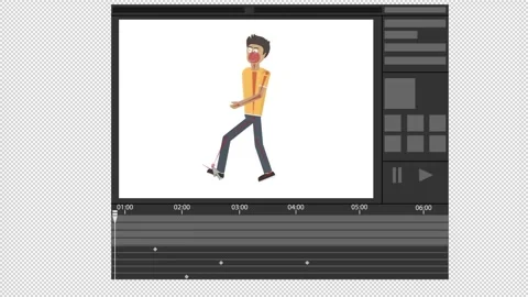Character animation in a computer program. Cartoon Stock Footage 141362375