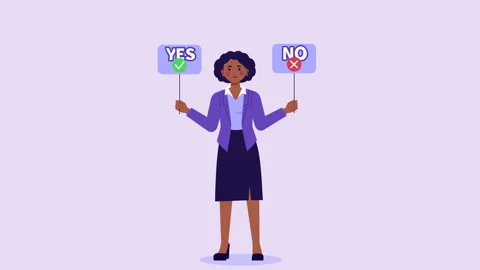 Character animation, Yes or No dilemma. Choice hesitation, doubt, decision Stock Footage 262856829