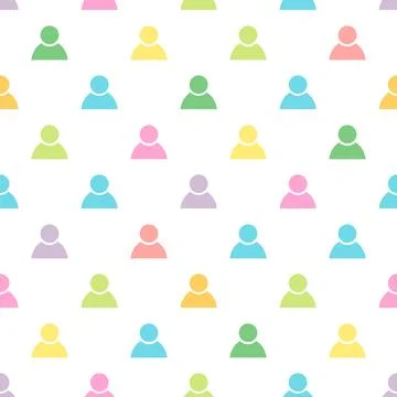 Character, avatar, person, Seamless pattern, Social media background. Stock Illustration