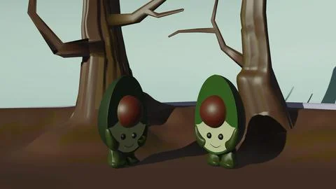 Character avocado Stock Illustration