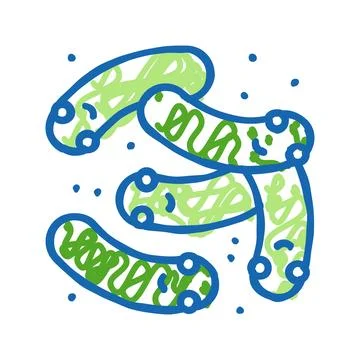 Character bacteria virus icon doodle illustration Stock Illustration