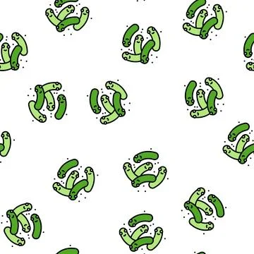 Character bacteria virus vector seamless pattern 库存插图