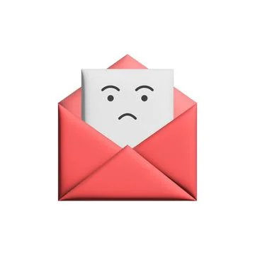 Character Bad Message in 3D style. Realistick icon Stock Illustration