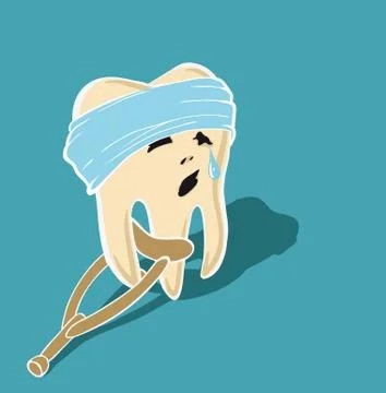 Character bad tooth Illustrazione stock