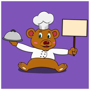 A Character Bear With Chef Custom Stock Illustration
