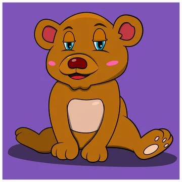 A Character Bear With Relax Expression Stock Illustration