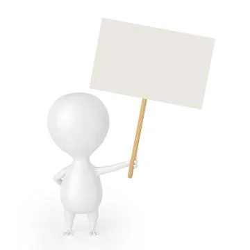 Character With Blank Placard Stock Illustration