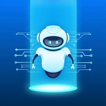 Character bot for mobile app design. Artificial intelligence. Stockillustratie