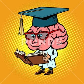 Character brain University Professor Stock Illustration