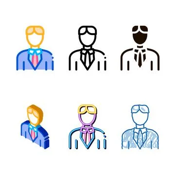 Character bridegroom man silhouette vector set icon Ilustração Stock