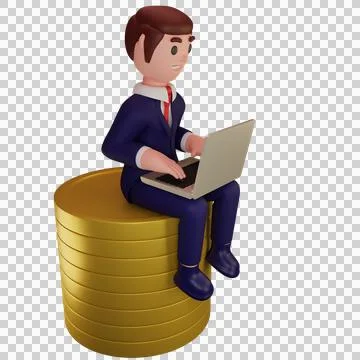 Character with business concept Stock Illustration