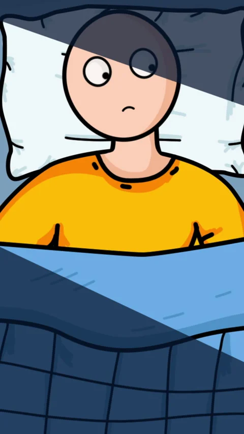 Character Can't Sleep And Overthinking Vertical Stock Footage 295967653