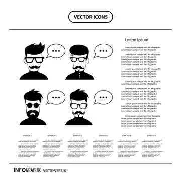 Character cartoon  with speech bubbles Stock Illustration