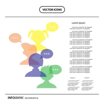 Character cartoon  with speech bubbles Stock Illustration