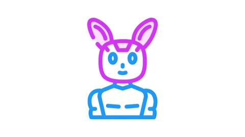 Character chat bot color icon animation Stock Footage 327270722