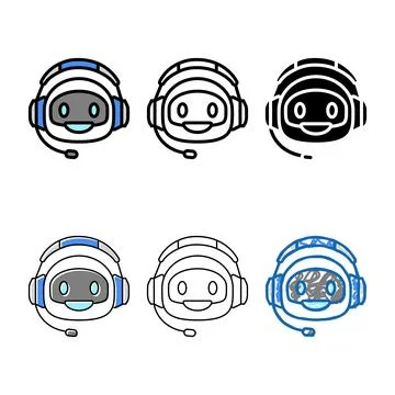 Character chat bot color icon vector designs Stock Illustration
