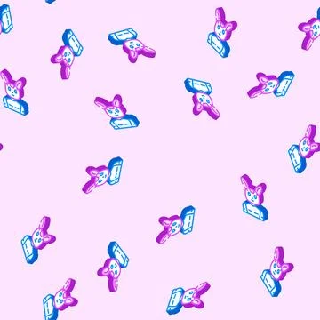 Character chat bot isometric icon seamless pattern Illustrazione stock