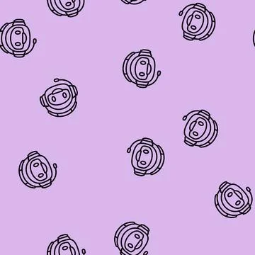 Character chat bot line seamless pattern Illustrazione stock