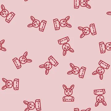 Character chat bot line vector seamless pattern Stock Illustration